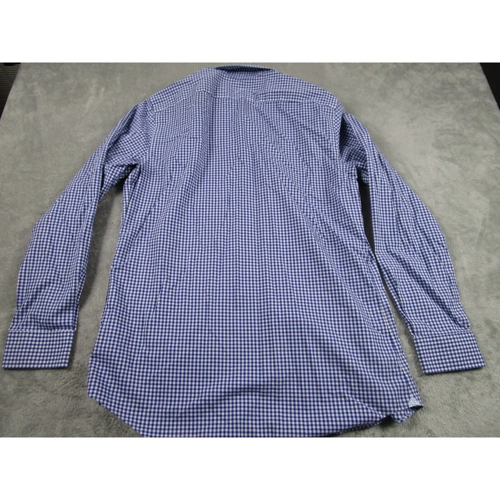 Banana Republic Shirt Mens Large Blue Plaid Grant Button‎ Down Long Sleeve A3